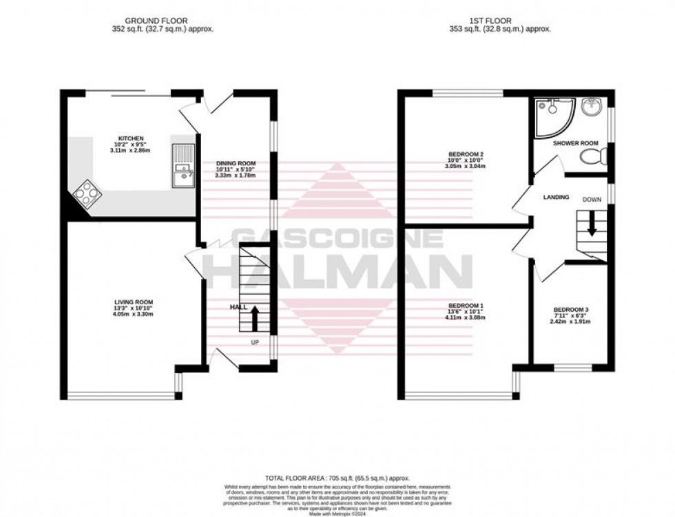 Floorplan for Deane Avenue, Cheadle, Stockport