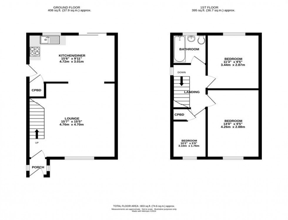 Floorplan for Manners Close, Chinley, High Peak