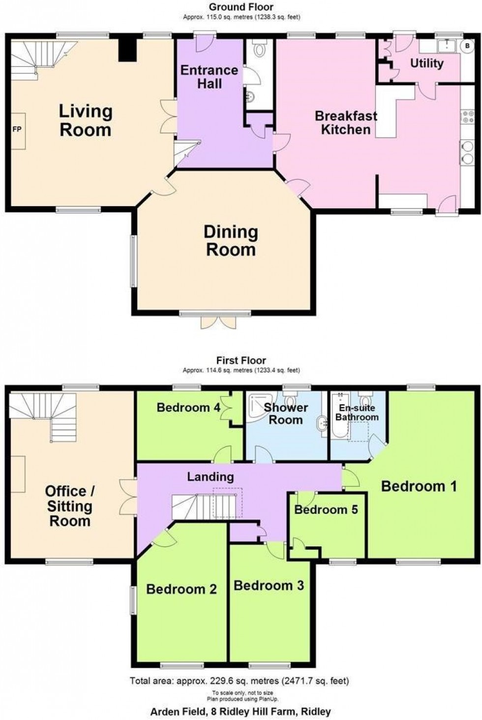 Floorplan for Ridley Hill Farm, Ridley