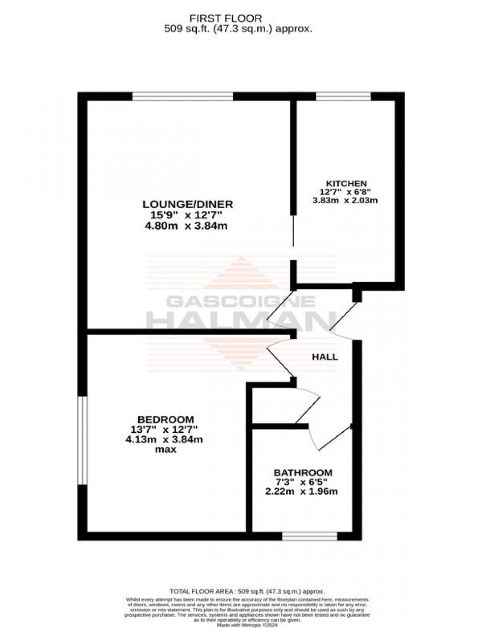 Floorplan for Rookfield Court, Rookfield Avenue, Sale