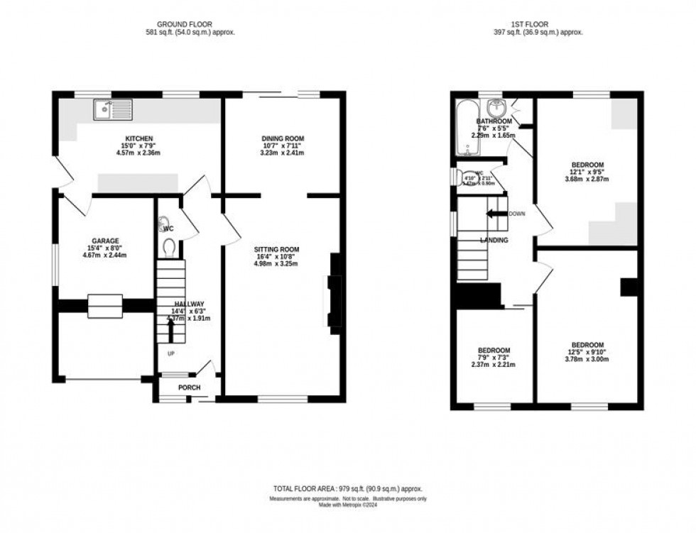 Floorplan for Orford Avenue, Disley, Stockport