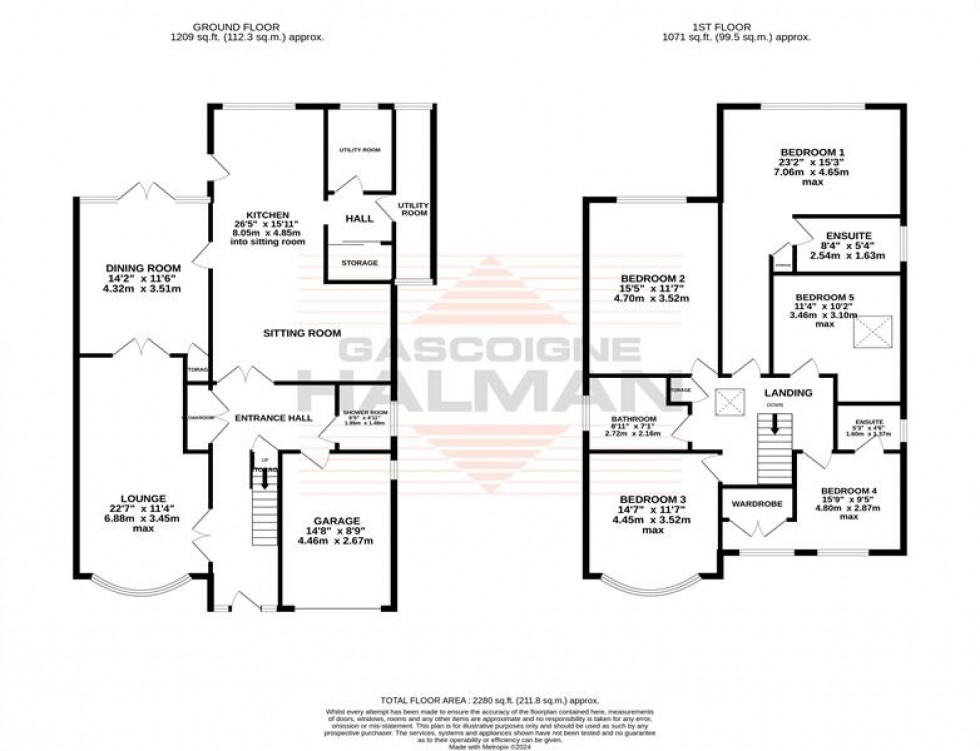 Floorplan for Woodhouse Lane, Sale