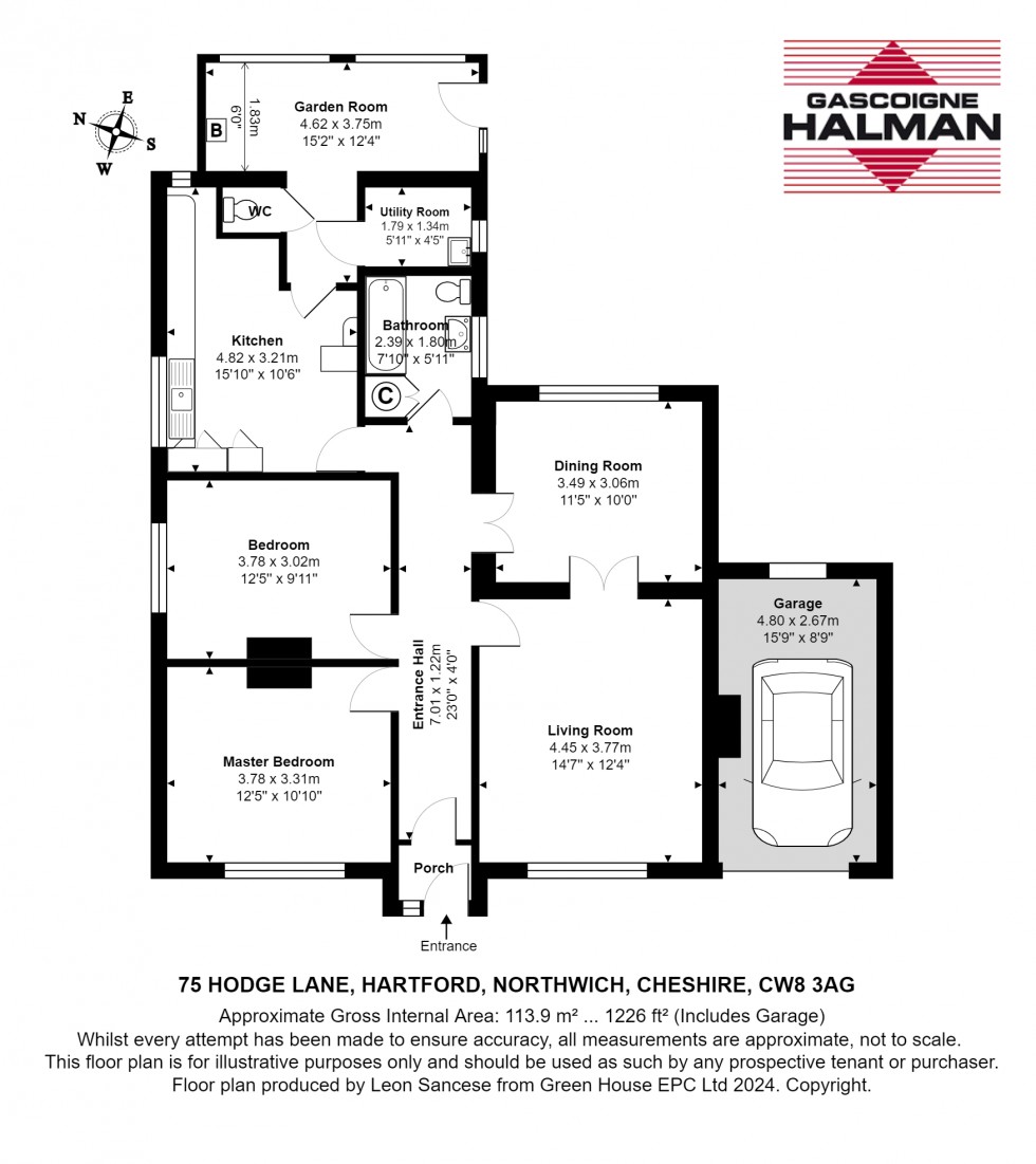 Floorplan for Hodge Lane, Hartford, Northwich