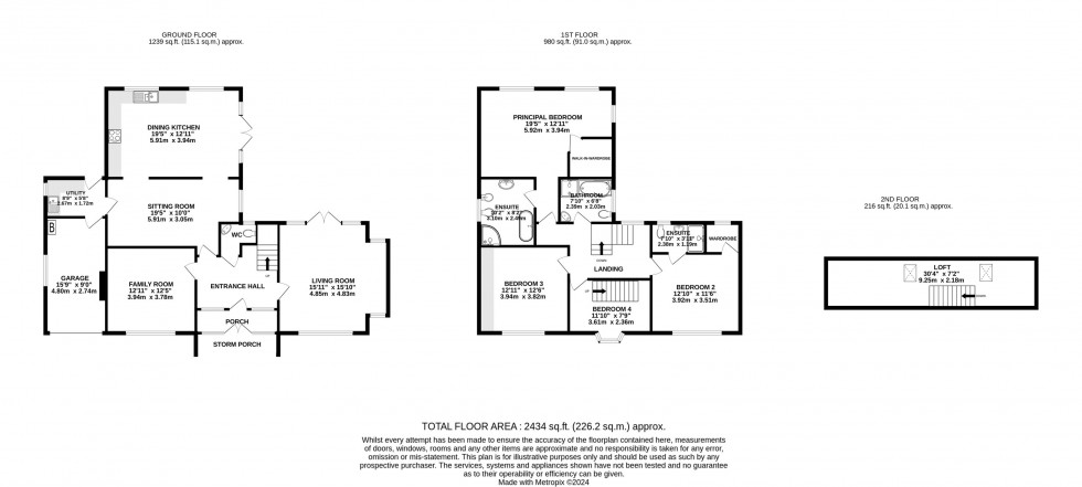 Floorplan for Pownall Road, Wilmslow