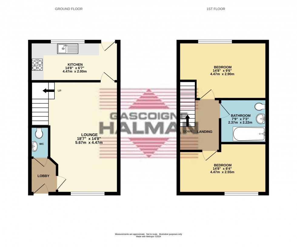 Floorplan for Osborne Place, Hadfield, Glossop