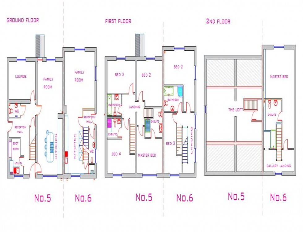 Floorplan for Newly Converted Barns, Hollow Lane, Kingsley