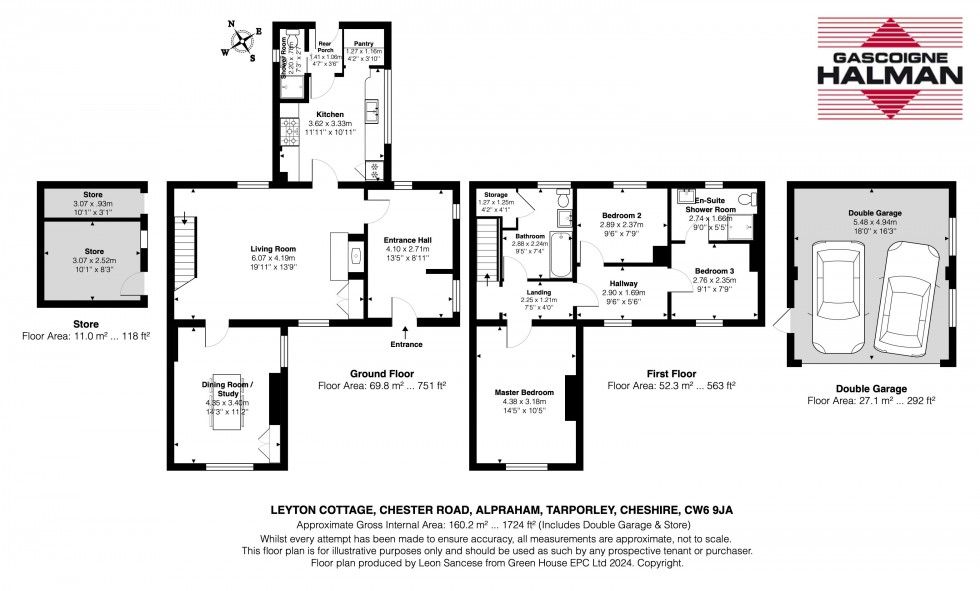 Floorplan for Chester Road, Alpraham, Tarporley