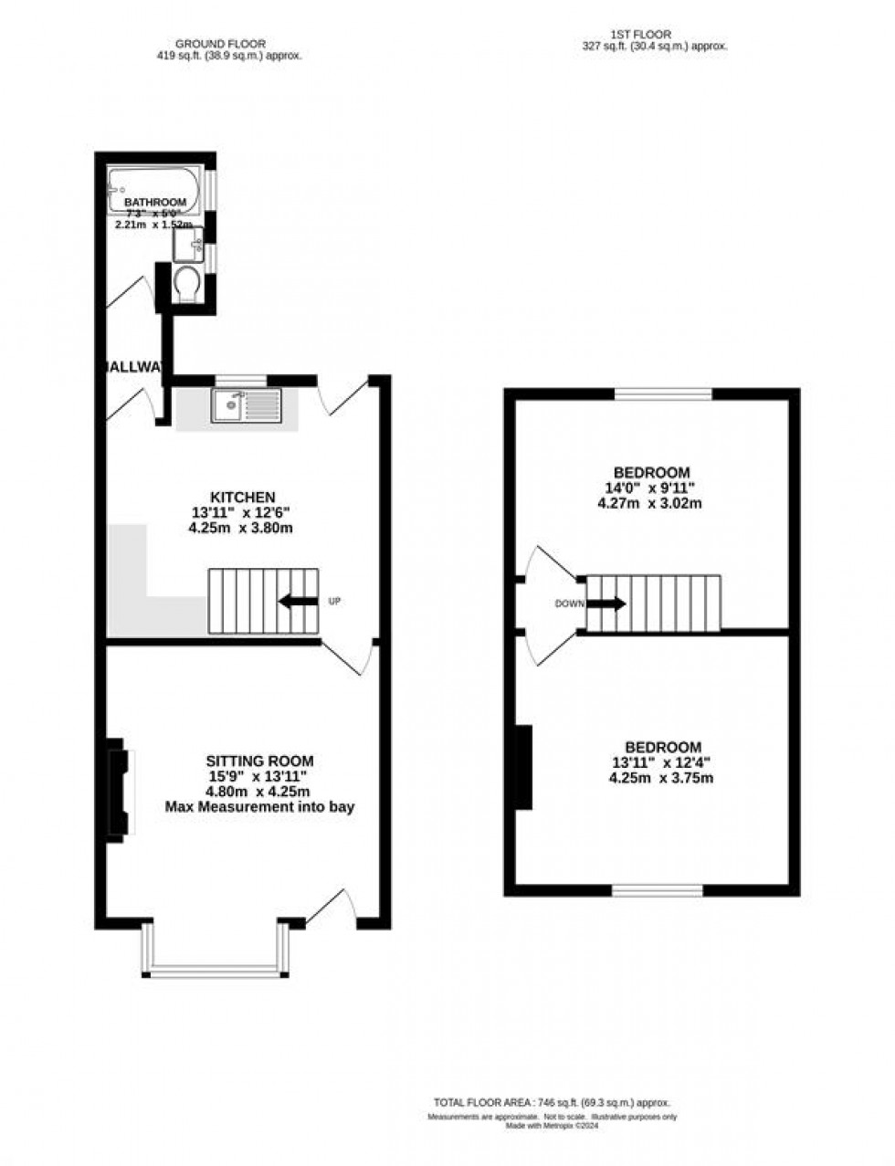 Floorplan for Meadowside, Disley, Stockport