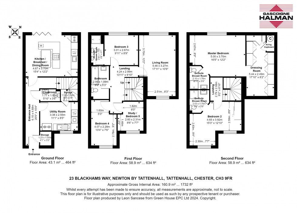 Floorplan for Blackhams Way, Newton-By-Tattenhall, Chester