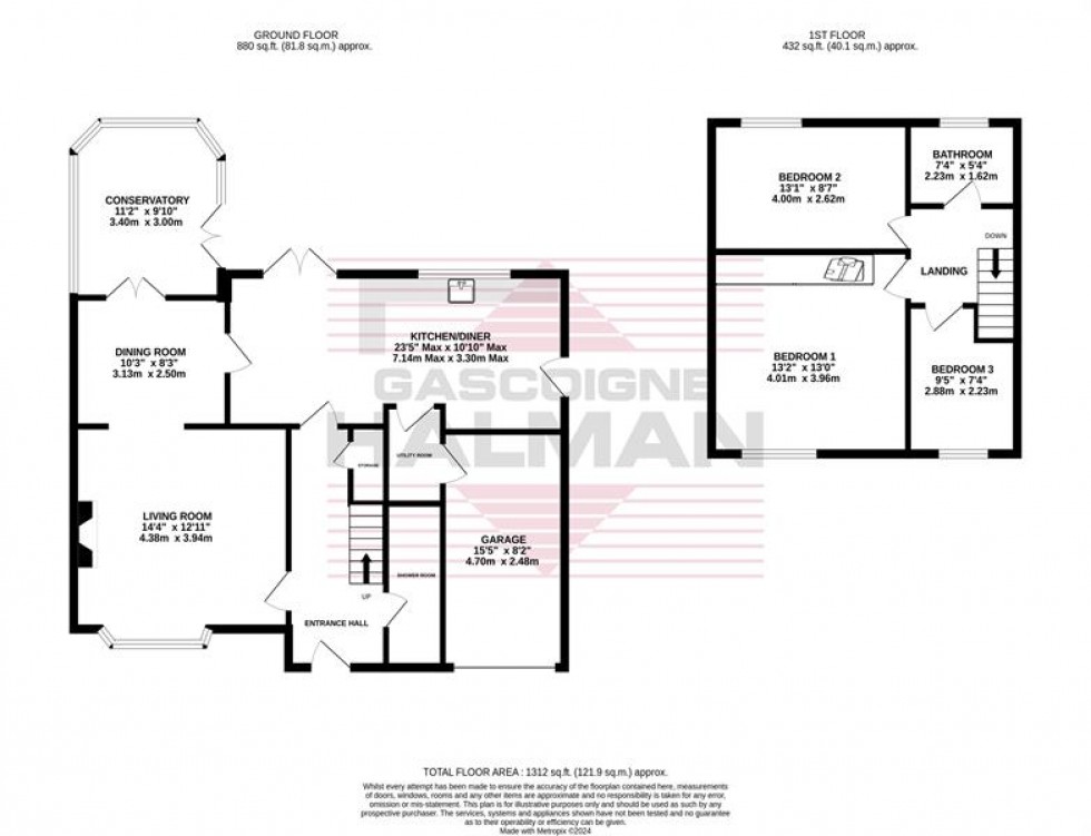 Floorplan for Langdale Close, Gatley