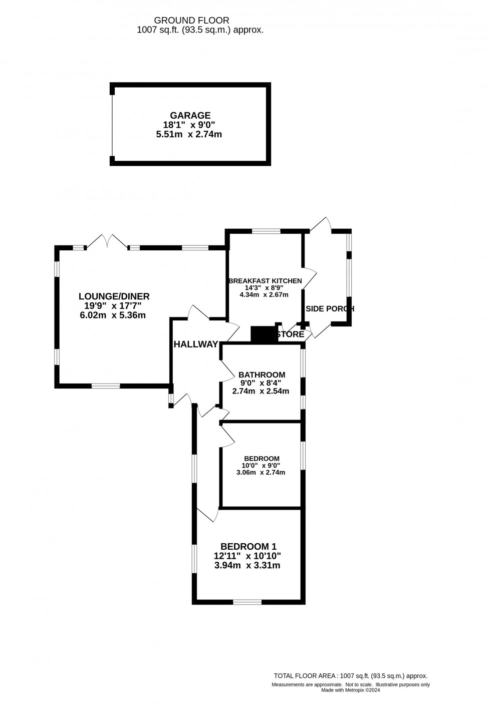 Floorplan for Greenbank Road, Marple Bridge