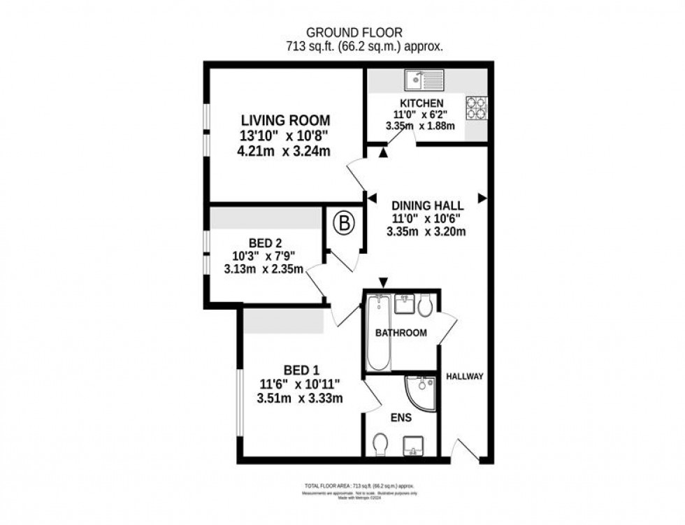 Floorplan for Regency Court, Grove Lane, Hale