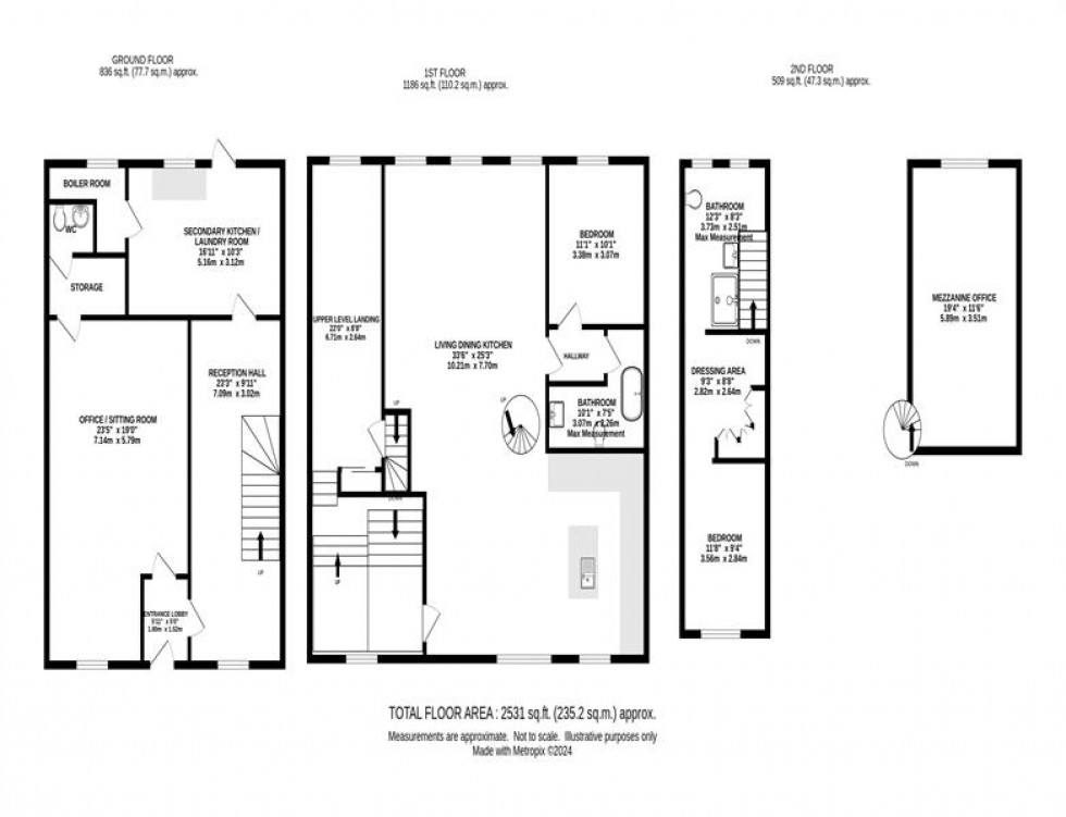 Floorplan for The Old Grain Store/The Old Co-Op, Church Street, Hayfield, High Peak