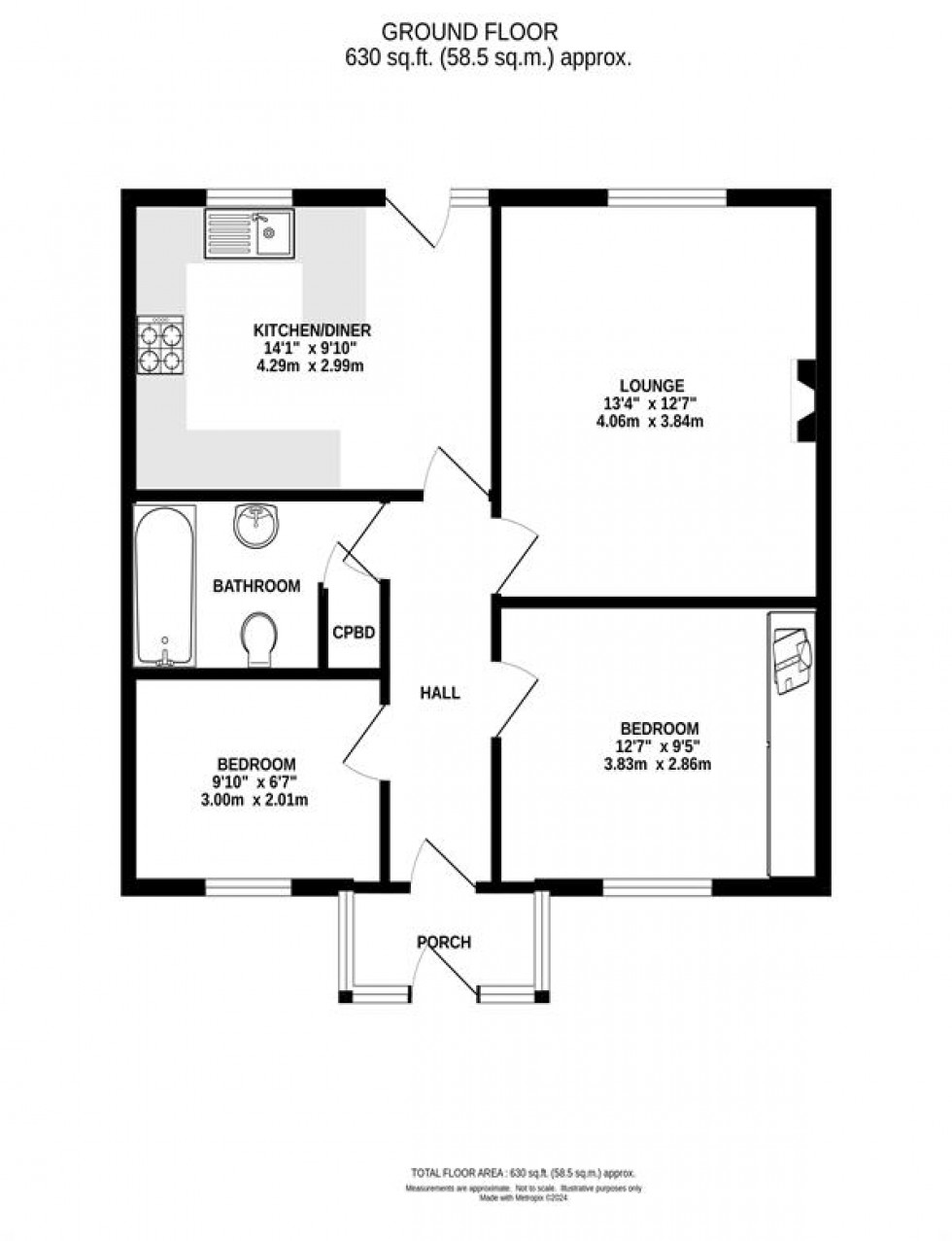 Floorplan for Station Road, Chinley, High Peak