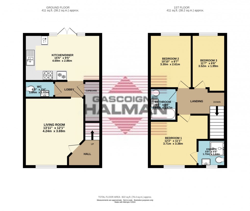 Floorplan for Wisteria Way, Glossop