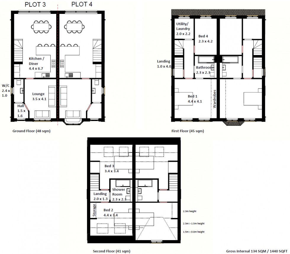 Floorplan for Plot 4, Dyar Terrace, Winnington, Northwich