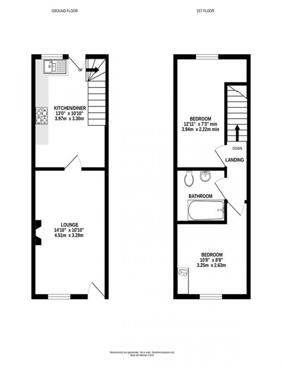 Floorplan for Rose & Crown Cottage, Tunstead Milton, Whaley Bridge, High Peak