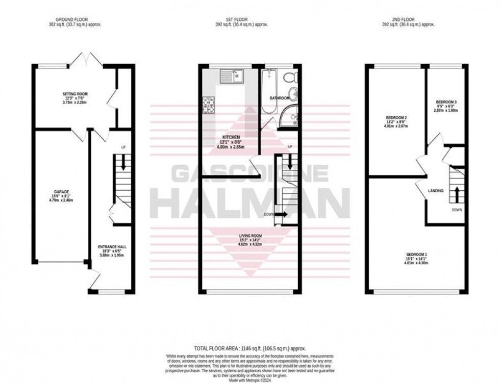 Floorplan for Baslow Drive, Heald Green, Heald Green