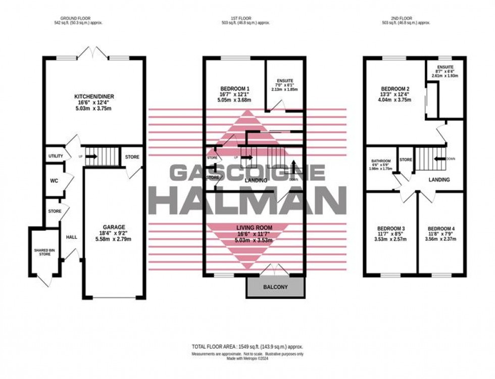 Floorplan for Hangar Crescent, Woodford, Stockport