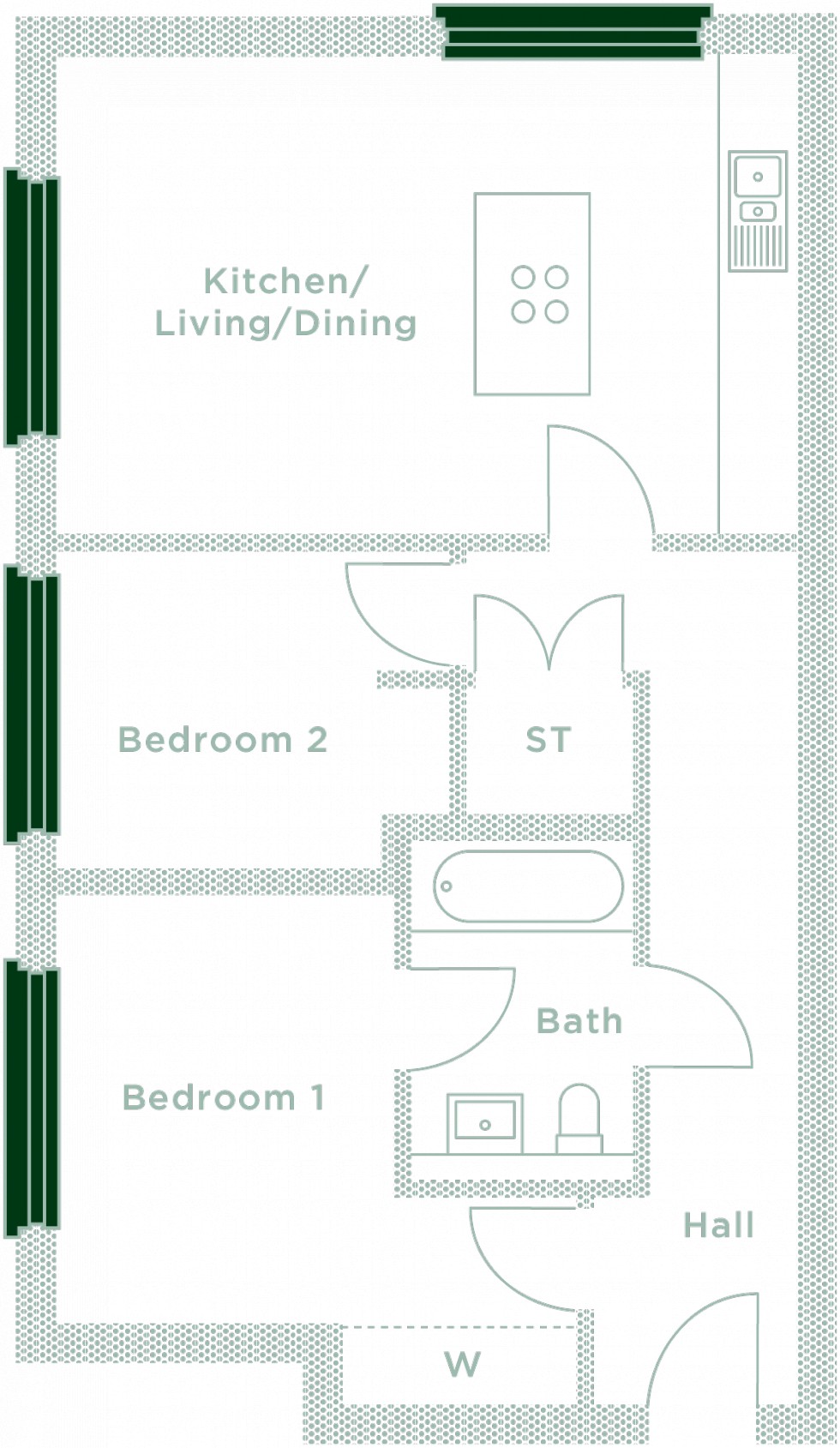 Floorplan for Apt 5, The Engine House Apartments, Altrincham