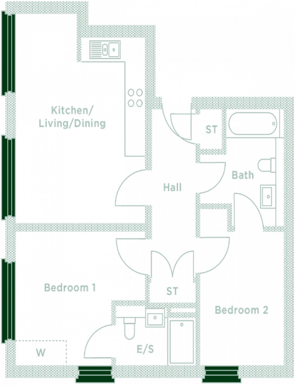 Floorplan for Apt 16, The Engine House Apartments, Altrincham