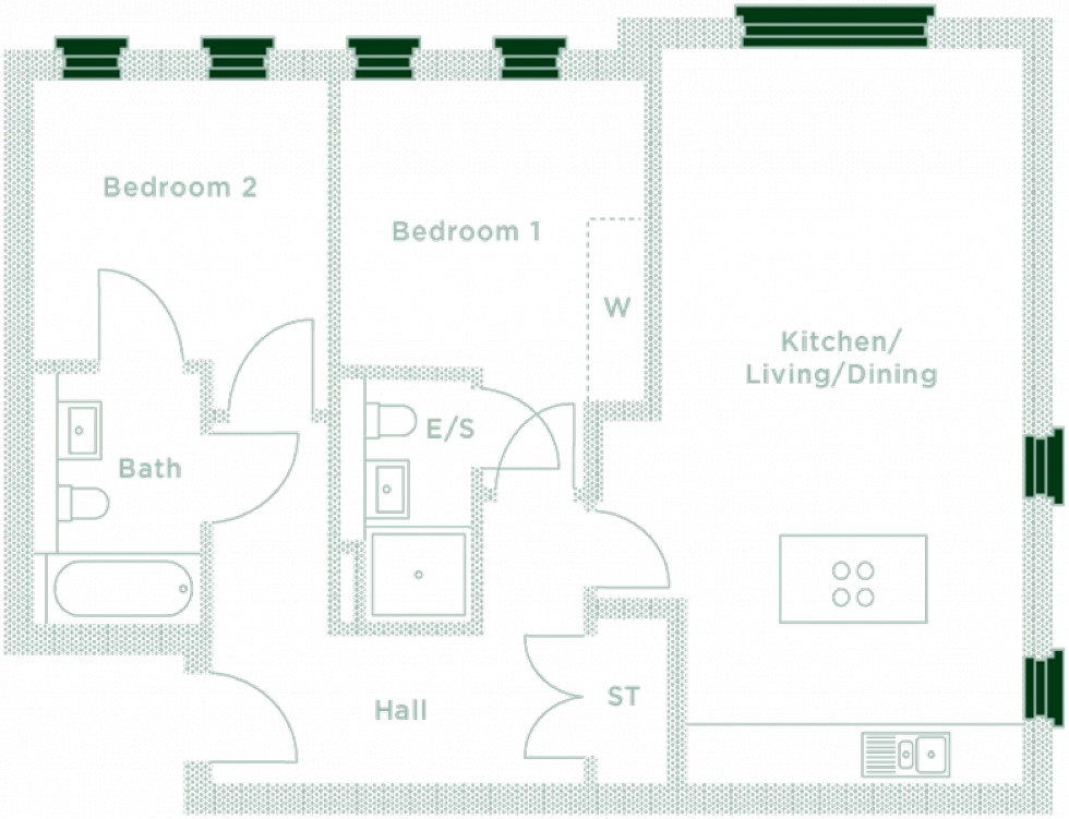 Floorplan for Apt 6, The Engine House Apartments, Altrincham