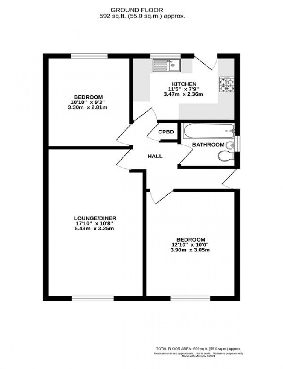 Floorplan for Turncliffe Close, Buxton