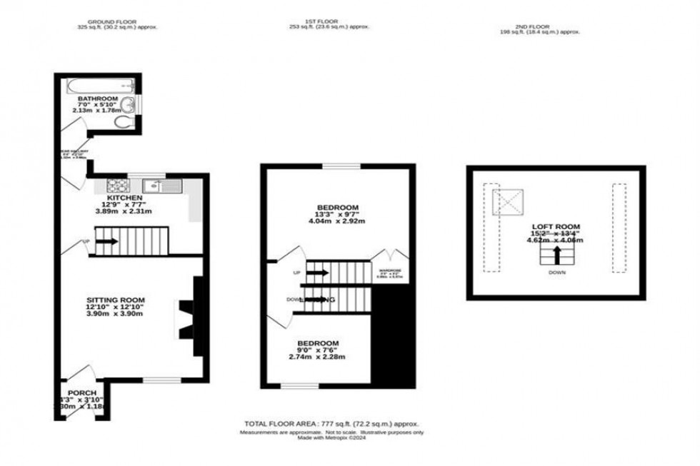 Floorplan for Bingswood Avenue, Whaley Bridge, High Peak