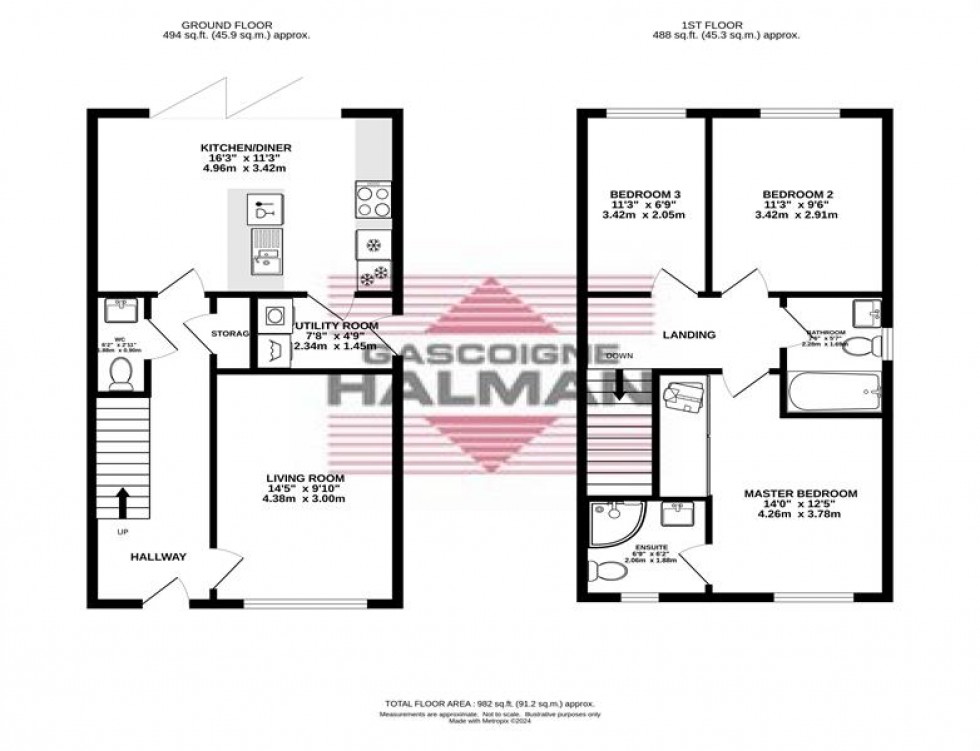 Floorplan for Hawkshead Road, Glossop