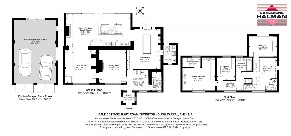 Floorplan for Raby Road, Thornton Hough