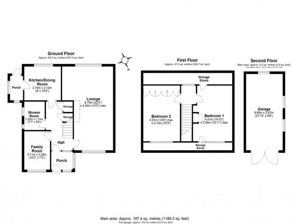 Floorplan for Eversley Close, Frodsham