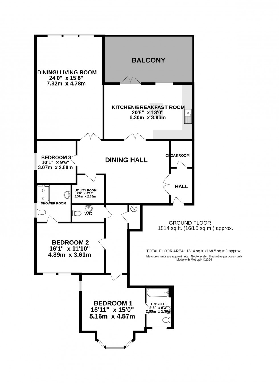 Floorplan for Apt 3 Chenies Park Road, Bowdon