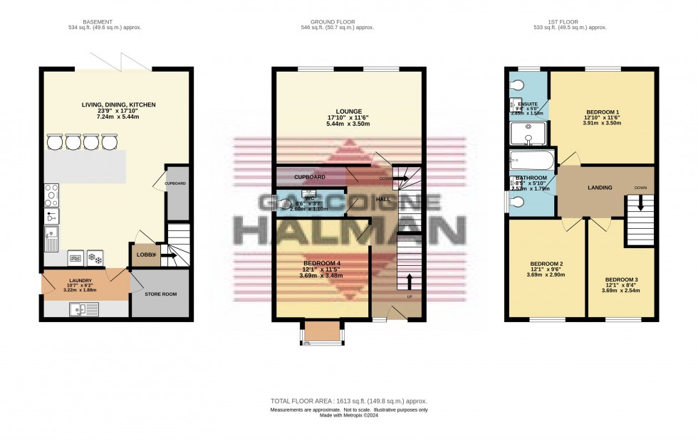 Floorplan for Longclough Drive, Glossop