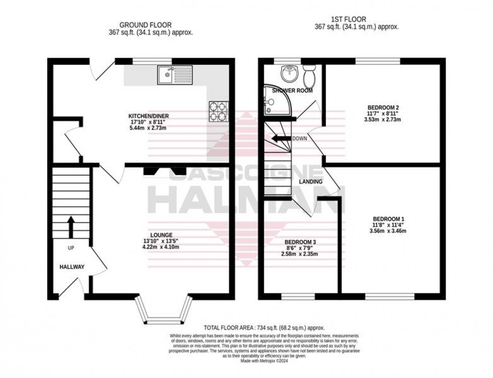 Floorplan for Rothley Avenue, Wythenshawe