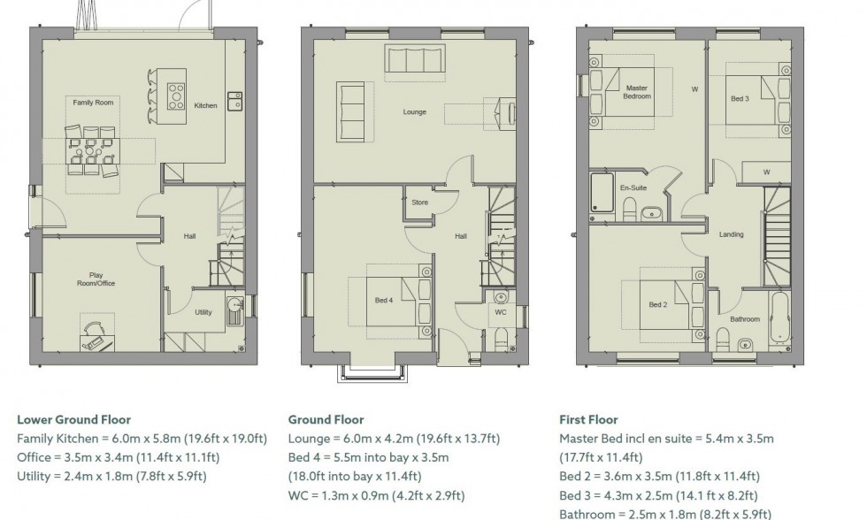 Floorplan for Longclough Drive, Glossop