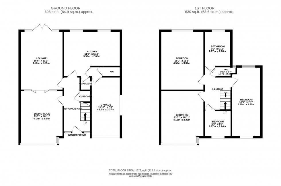 Floorplan for Links Road, Marple