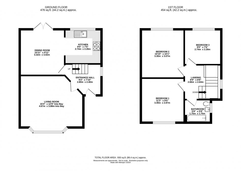 Floorplan for Roundwood Road, Northenden