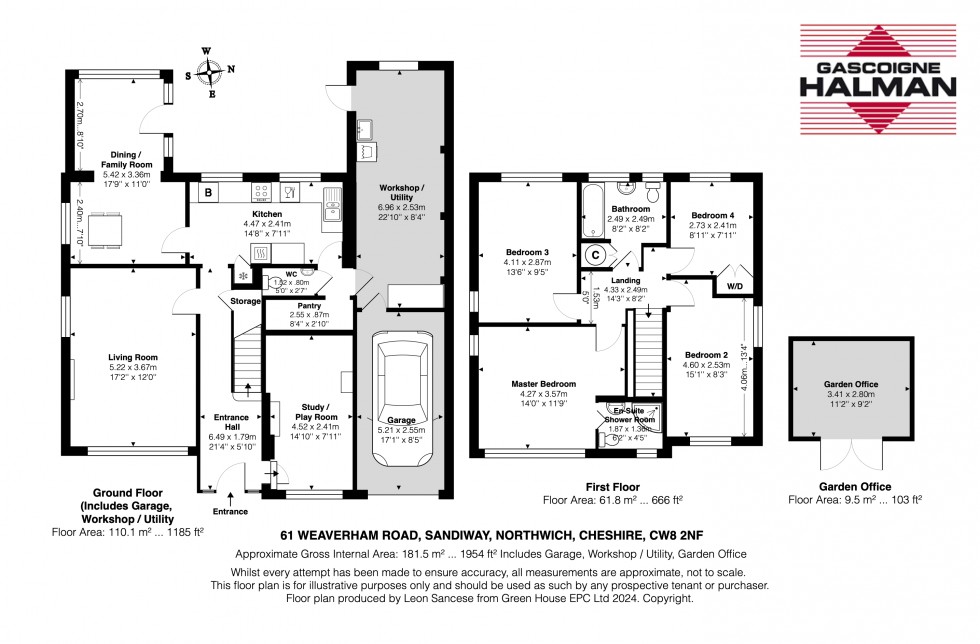 Floorplan for Weaverham Road, Sandiway