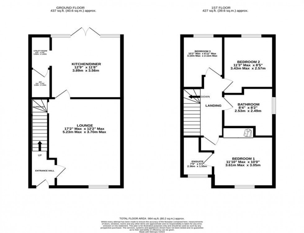 Floorplan for Peterfield Way, Poynton, Cheshire 