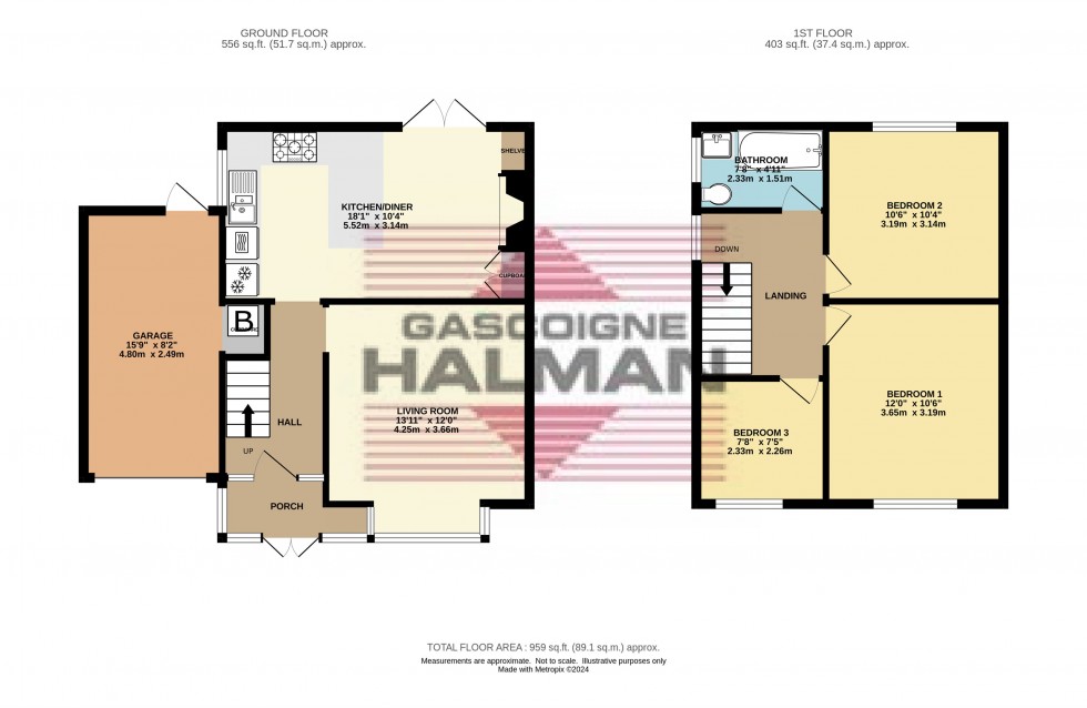 Floorplan for North Road, Glossop