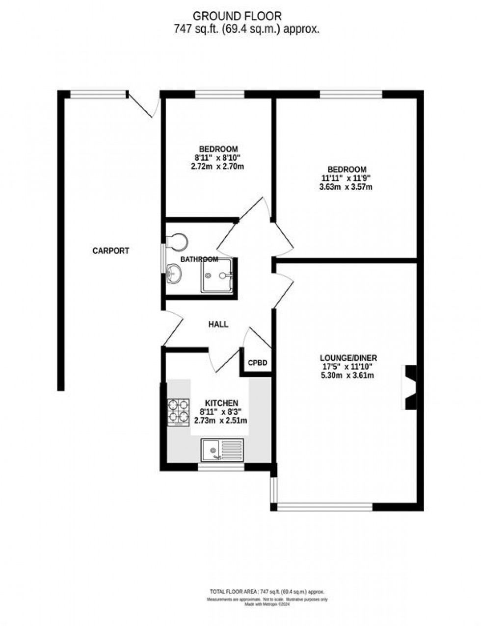 Floorplan for Park View Drive, Chapel-En-Le-Frith, High Peak