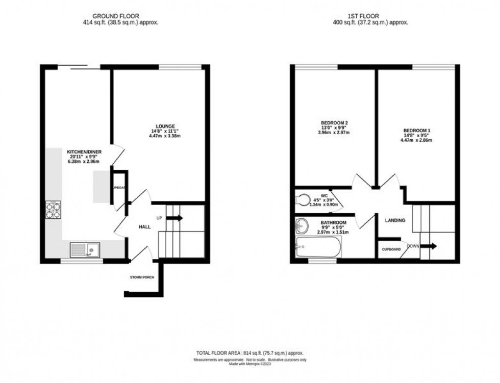 Floorplan for Riber Bank, Glossop