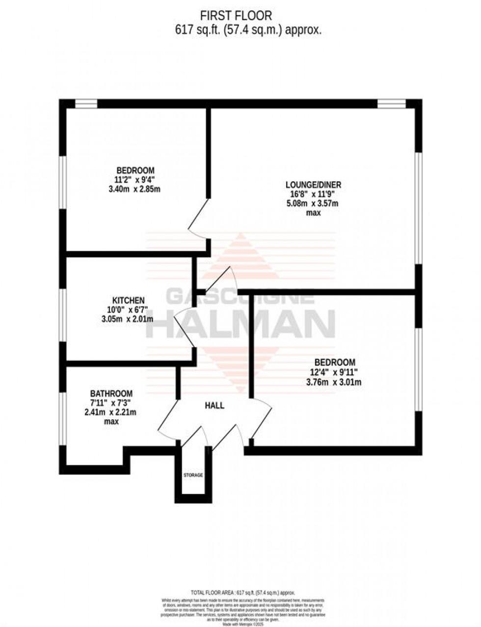 Floorplan for Crescent Court, Brooklands Crescent, Sale