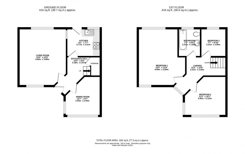 Floorplan for Calder Avenue, Northenden