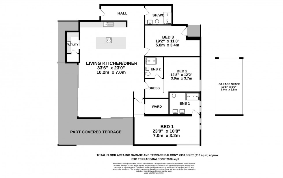 Floorplan for Apt 2, Quadrant, North Road, Hale