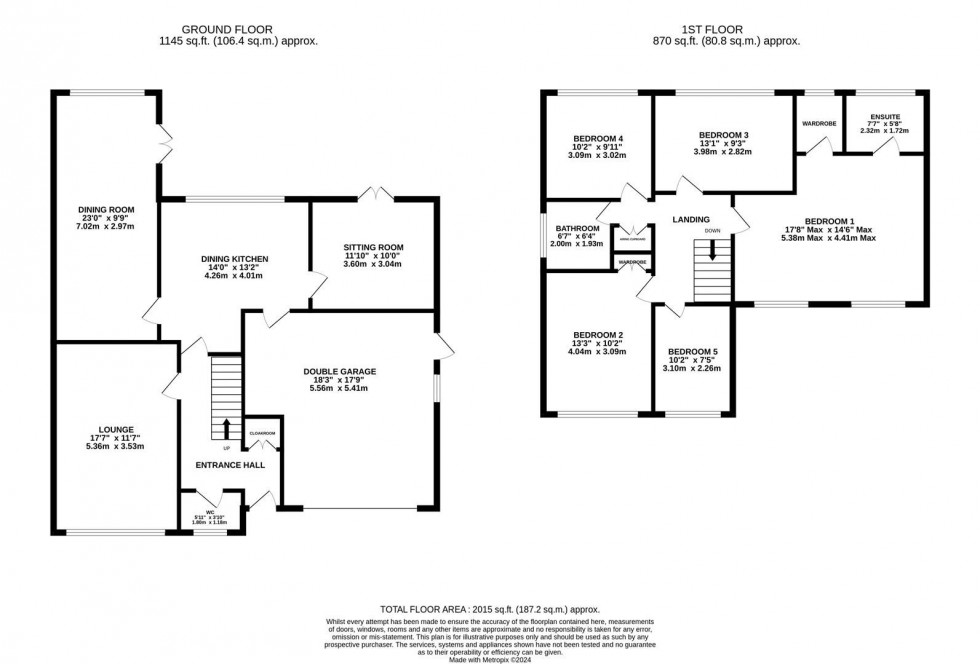 Floorplan for Charlecote Road, Poynton