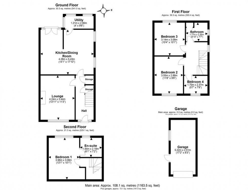 Floorplan for Thirlmere Close, Frodsham