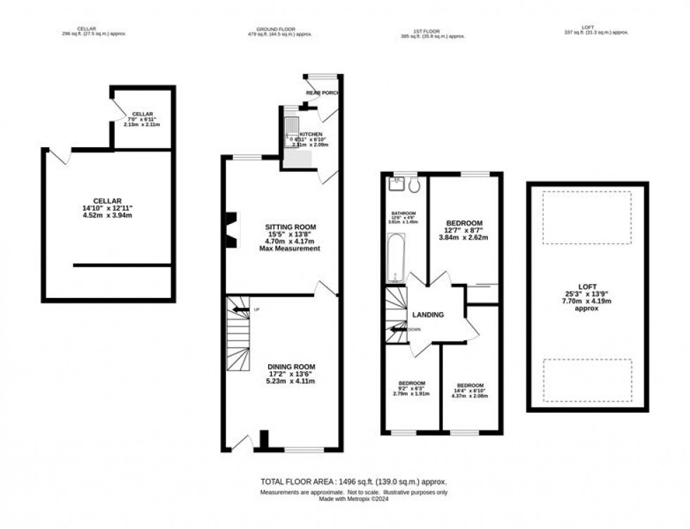 Floorplan for Lower Lane, Chinley, High Peak