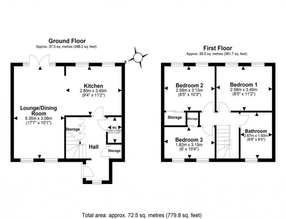 Floorplan for Crown Inn Cottages, Fingerpost Lane, Norley, Frodsham