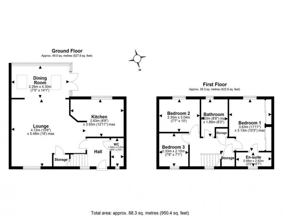 Floorplan for Railway Cottages, Chester Road, Helsby, Frodsham